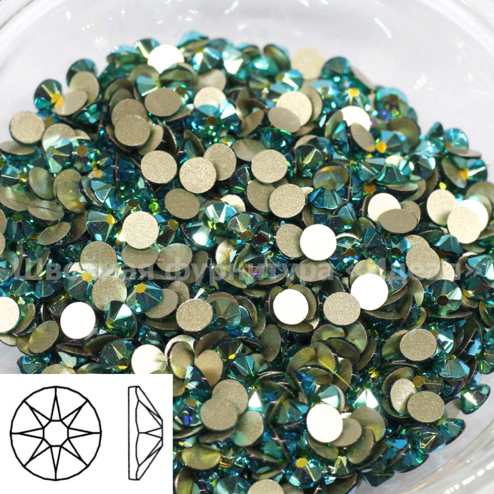 Стразы Xirius 8+8 SS30 Blue Zircon AB Gold (288шт)