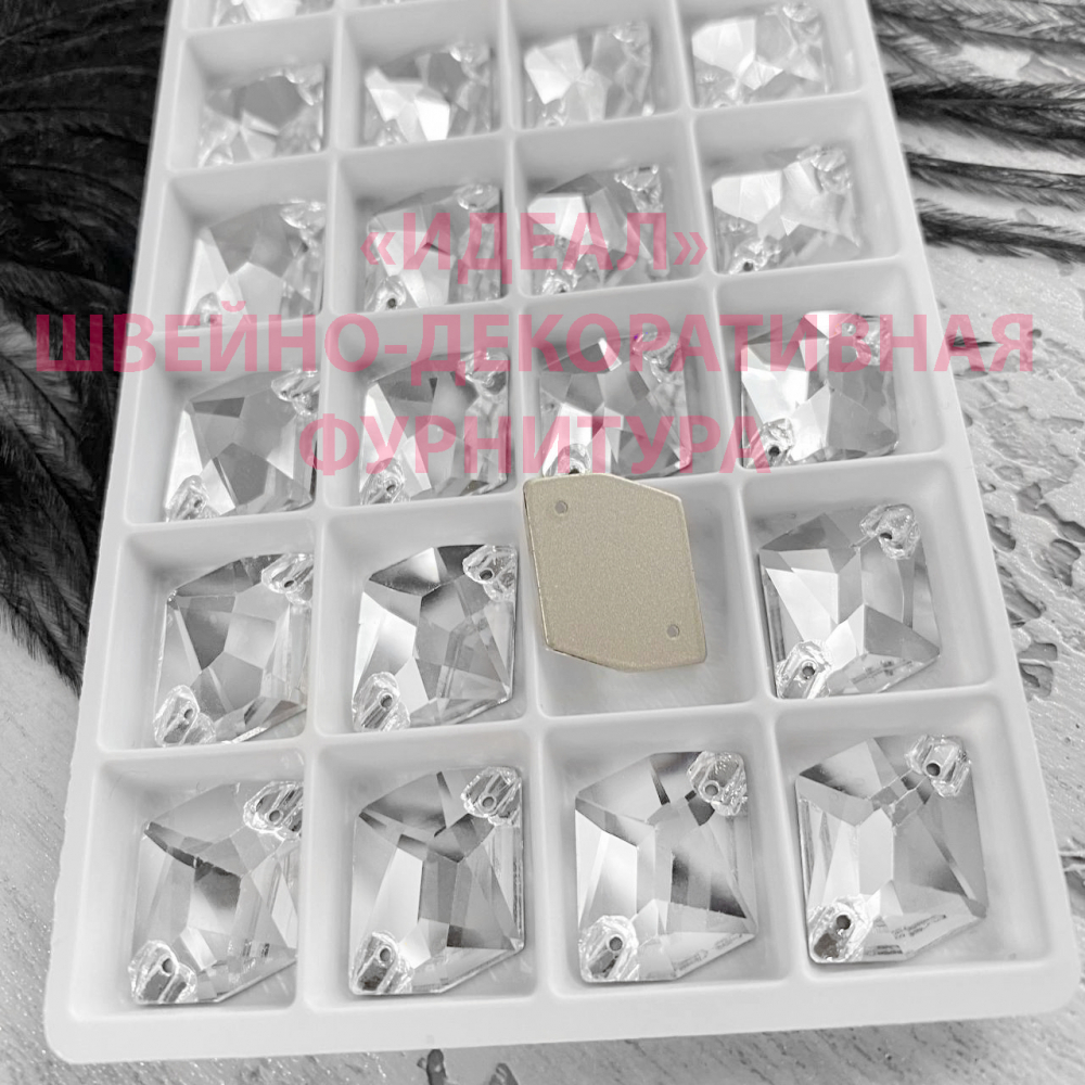 Стразы пришивные стекло Crystal космик 17*13мм cosmic 24шт LUX