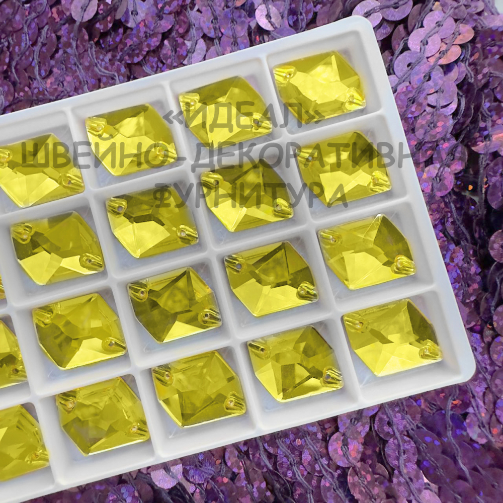 Стразы пришивные стекло  Citrine космик 17*13мм cosmic 24шт LUX