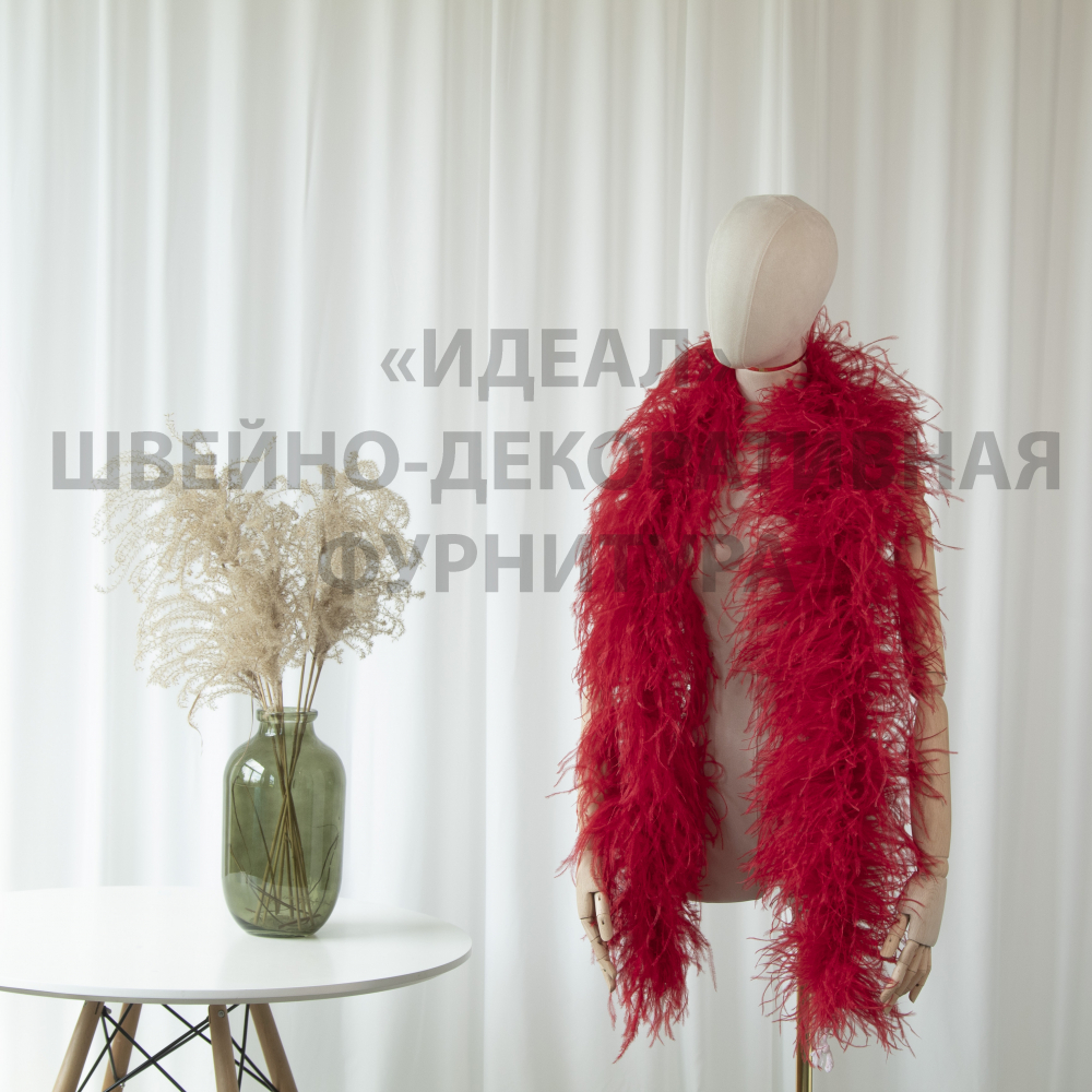 Боа из перьев страуса 6 нитей тёмно-красный Imperial Red